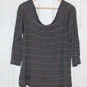 Lucky Brand XL Striped Off the Shoulder Shirt